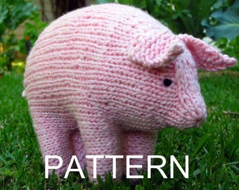 Pig Knitting Pattern, Waldorf, Toy, PDF (Large) Instant Digital Download