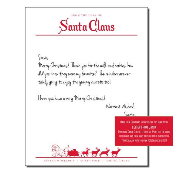from the desk of santa claus letterhead
