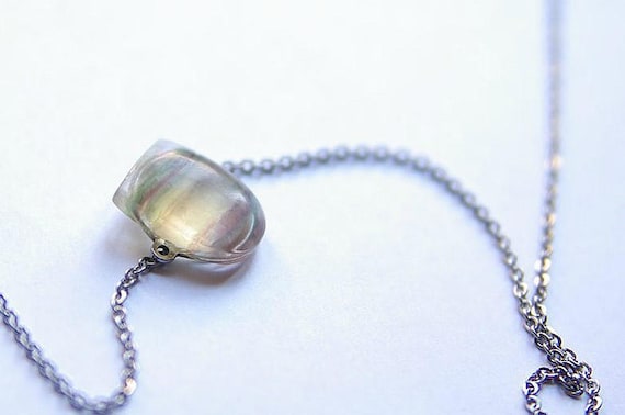 Fluorite Pendant with 925 Sterling silver chain, Fluorite Necklace, Fluorite Gemstone, Fluorite Jewelry, Gemstones