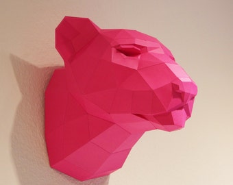 Trophy Leopard PRECUT "The Big Five" DIY Pink Panther, fake trophy