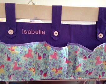 Personalised Bed Tidy, Bunk Bed Bottle Holder, Midi Bed Tidy, Bed Book Holder, Bottle and Book Holder Beds, Cabin Bed, Childs Bed Accessory