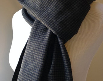 Flannel Men's Scarf, Brown and Black Flannel Scarf, Husbands Gift, Brown Herringbone Scarf, Valentines Scarf, Scarf for Him,FREE SHIPPING
