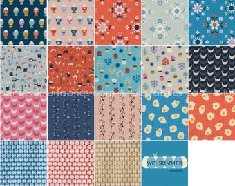 WELSUMMER by Kim Kight - Cotton + Steel Fabrics - Fat Quarter Bundle - 18 Prints - K3999-052