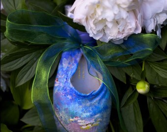 Handpainted Monet Water Lillies Pointe Shoe