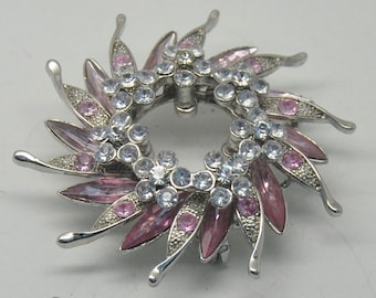 Vintage Pink Rhinestone Brooch