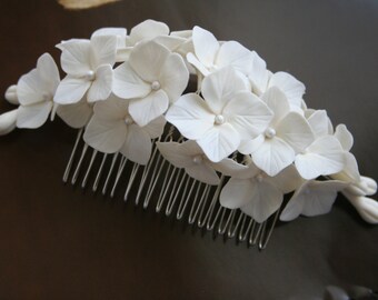 Hydrangea hair comb Bridal hair comb Hydrangea Bridal hair accessories Wedding hair accessories Flower Bridal headpiece Bridal hair flower