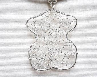 Cork bust pendant necklace