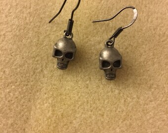 Baby Skull Earrings in Sterling Silver