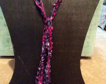 Handknit fringed scarf
