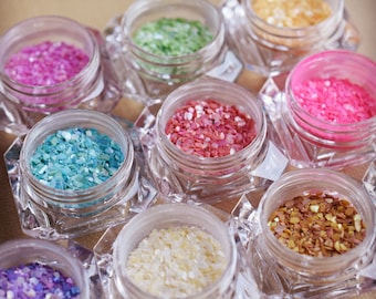 Irregular shape tiny shell fragments powder beads for epoxy resin molds resin jewelry made nail art glass globe filler
