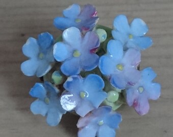 Forget me not China flower brooch