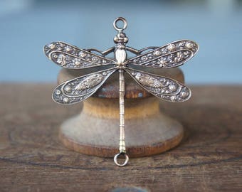 Vintage French Brass Stamping/Antique Style/Dragonfly/Insect/French Findings