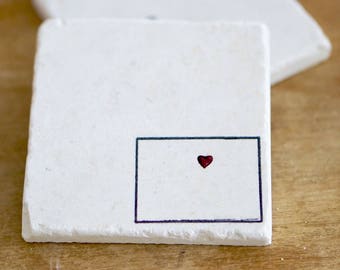 Colorado Home/Colorado Marble Coasters/Colorado Love/ Colorado Heart/ Colorado Gift/ Stone Coasters/ personalized coasters/lace grace peonie