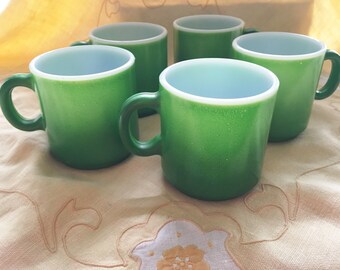 Coffee cups 5 green stackable