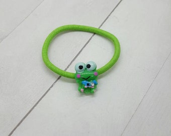 Frog ponytail holder, hair tie, hair elastic (PH013)