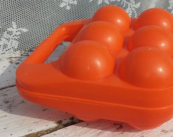 Vintage egg carton 6 eggs/Retro time/Easter/old fashioned model/Picnic/holiday/Retro/Plastic/Soupledur Ref 612/holiday/egg