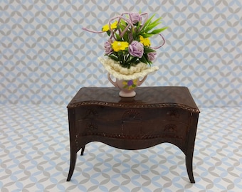 Renwal Dining room Smaller Sideboard Flowers Doll House Toy Plastic