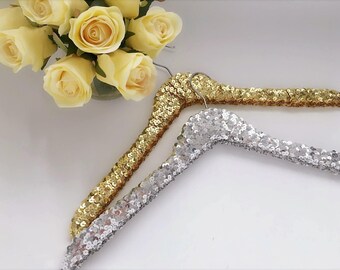 Wedding Gift Sequin Hangers, Wedding hanger, Bridal hanger,Bridesmaid hanger Gold, Silver, Black & Blue