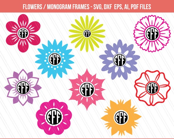 SVG Flowers Flower monogram frames Flowers clipart Spring