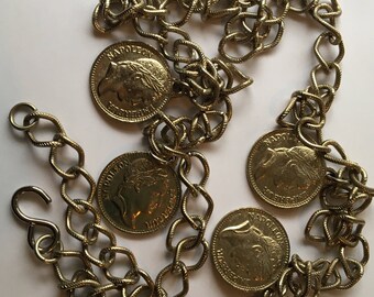 Vintage Coin Chain Belt Empereur Napoleon