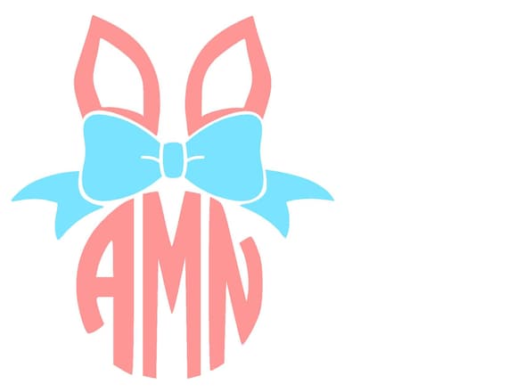Download Easter Bunny Ears with Bow SVG or Silhouette Instant Download
