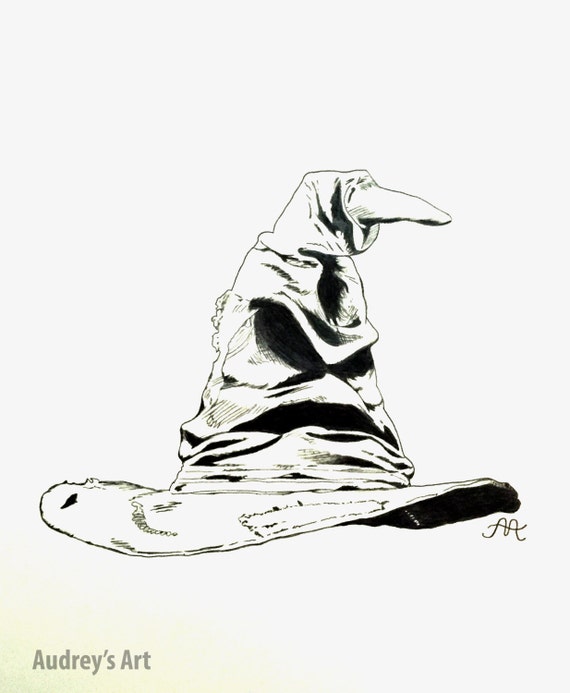 Items similar to Harry Potter Sorting Hat Drawing on Etsy