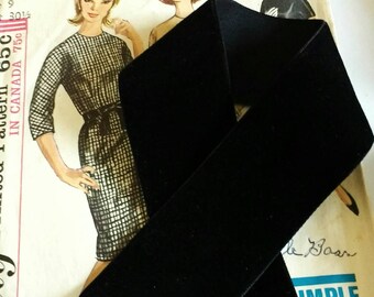 Black Velvet Ribbon for Bows, Floral, and Millinery 1.5"