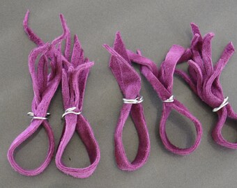 Purple Leather Rings