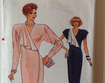 Vogue 9805 Ladies Dress Wrap Around Size 12-14-16 Vintage 1987
