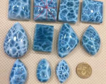 Larimar Gemstones Investment Grade AAA, Larimar Cabochons