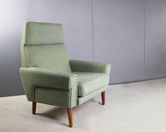 Superb Danish high back 1970’s mid century lounge chair