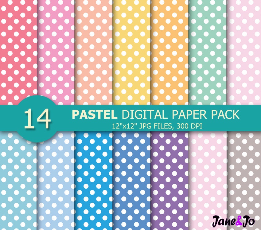 Pastel Polka dot Digital PaperPastel Spots Polka Dots Pattern