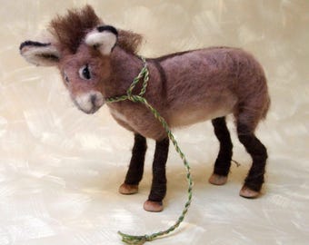 needle felted donkey