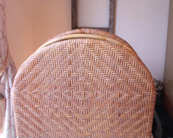 Vintage Wicker Magazine Rack, Rounded Top, Nautical Magazine Holder, Beach Home, Bohhemian Magazine Holder, Boho Chic, Rattan/Cane,