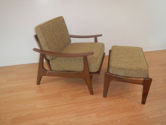 Midcentury Modern Accent Chair with ottoman Furniture