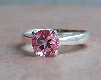 Genuine Pink Topaz Sterling Silver Ring, Cavalier Creations