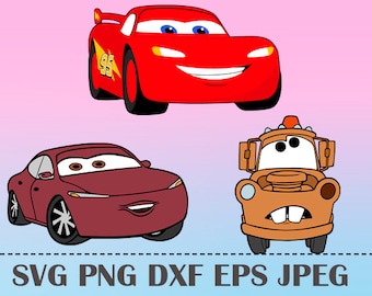 SVG Lightning McQueen CARS3 Vector Layered Cut File Silhouette Cameo Cricut Design Template Stencil Vinyl Decal Tshirt Heat Transfer Iron on