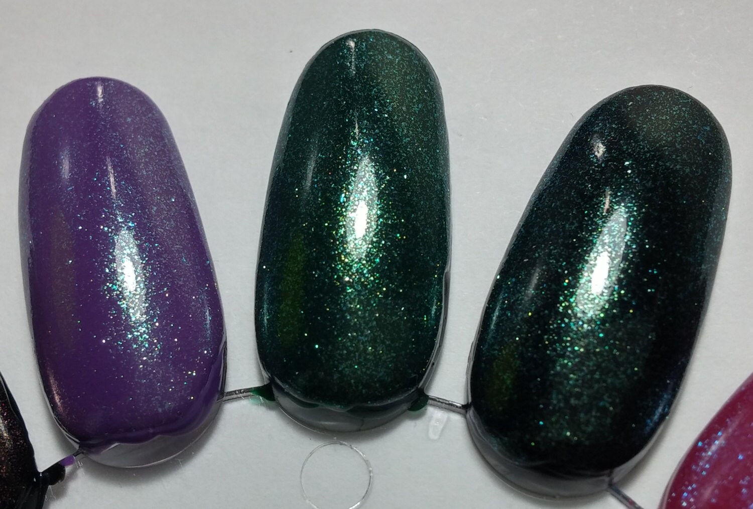 Emerald Green Shimmer Sparkle Effect Gemstone Top Coat Nail