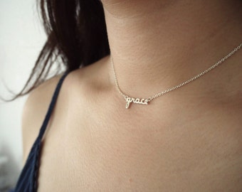 Personalized Name Jewelry • Tiny Name Necklace • Baby Girl Name Necklace • Dainty Name Charm • Bridesmaid Gift • Baby Shower Gift • NH03F3