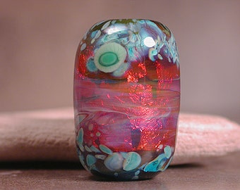 Artisan Glass Focal Bead ,Lampwork Glass Beads, Lampwork Fire Opal Series, Lampwork Focal Bead, Divine Spark Designs, SRA