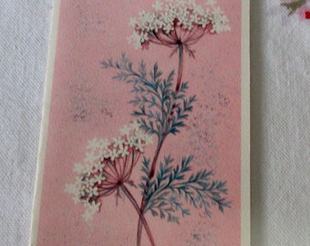 Vintage Hallmark Contemporary Pink Dandelion Note Cards Set of 9 Unused Cards