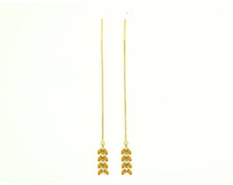 Earrings Gold filled 24 k Yellow mustard
