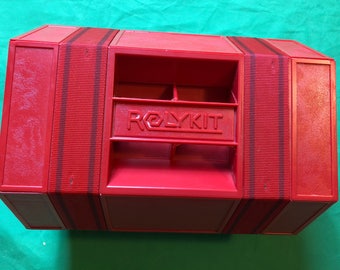 Red Vintage RolyKit Roll Up Organizer Storage Case