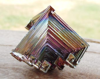 Bismuth Crystal Specimen - #7086 - Wide Faceted - AAA Grade - Free Standing - 1.04oz