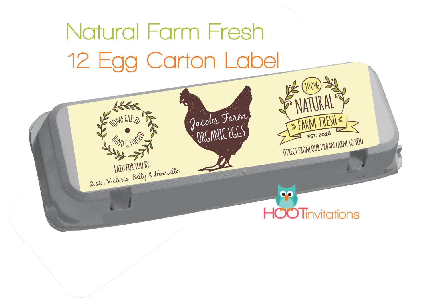 custom egg carton label vintage style fresh eggs label