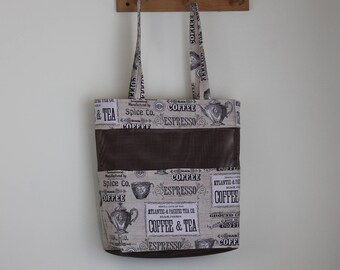 Vinal shopping tote, Sturdy shopping tote, storage tote, gormet shopping tote, picnic tote, diaper tote, book tote, Mall tote, grocery tote