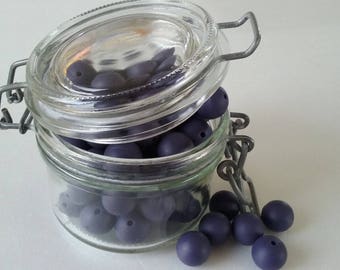 round beads INDIGO silicone of 15mm for making sweet...