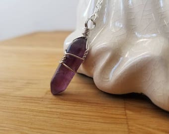 Amethyst Necklace | Pendant Necklace | Wire-wrapped Crystal