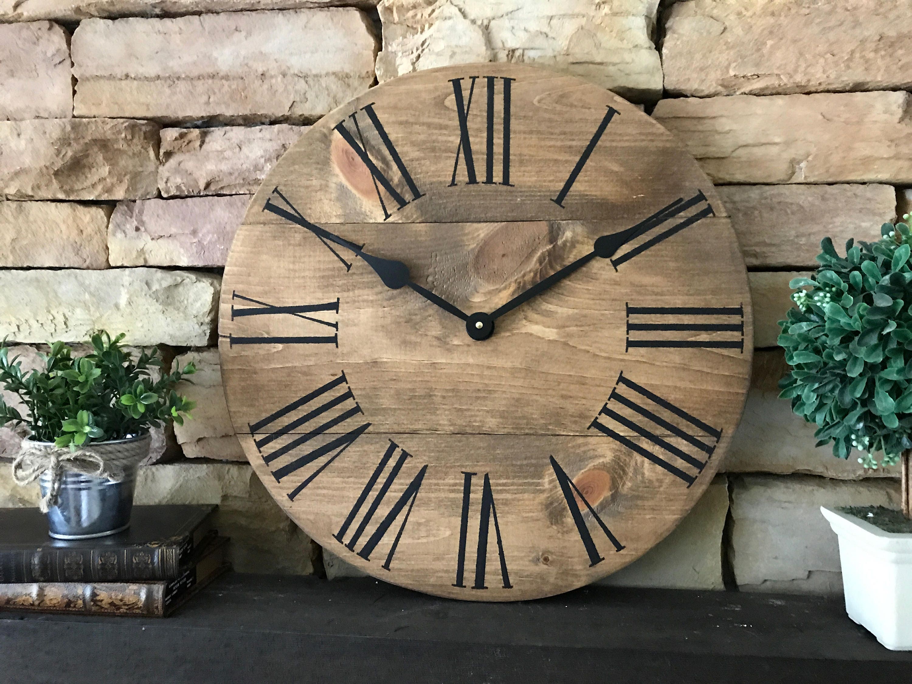 18 Natural Clock Farmhouse Clock Home Decor Rustic   Il Fullxfull.1316889939 Ocka 