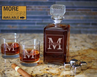 Personalized Decanter, Glass Decanter, Whiskey Decanter, Wine Decanter, Bourbon Decanter, Scotch Decanter, Classic Decanter, Etched Decanter